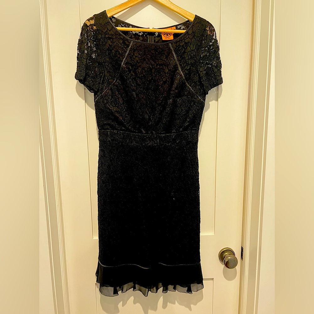 Tory Burch Bovary Lace Cocktail Dress Black Size 6